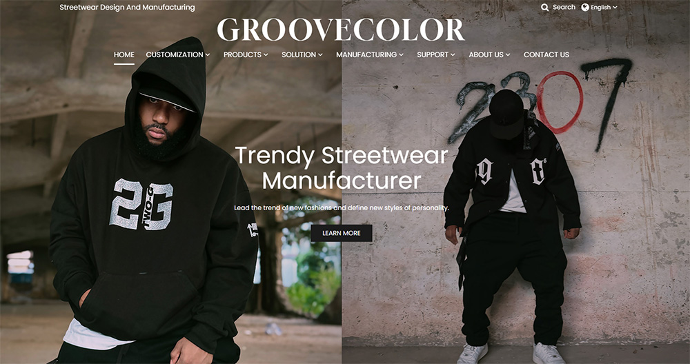 Groovecolor streetwear factory in Dongguan China showcasing custom streetwear production line