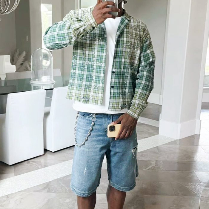 Boxy custom streetwear shirts in Los Angeles style with shorter length and roomier sleeves