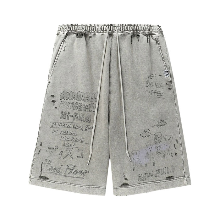 Quality control in streetwear manufacturing for premium Y2K shorts in a modern facility