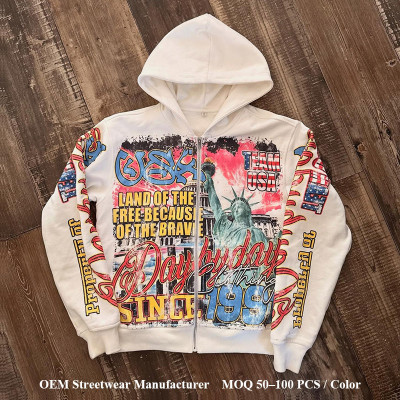 Custom Cropped Oversized Hoodie Supplier | Vintage Graphic Hoodies Streetwear OEM Garment Manufacturer
