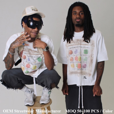 Oversized DTG Print T shirt Manufacturer | Custom Distressed Streetwear Tee Shirt | Groovecolor