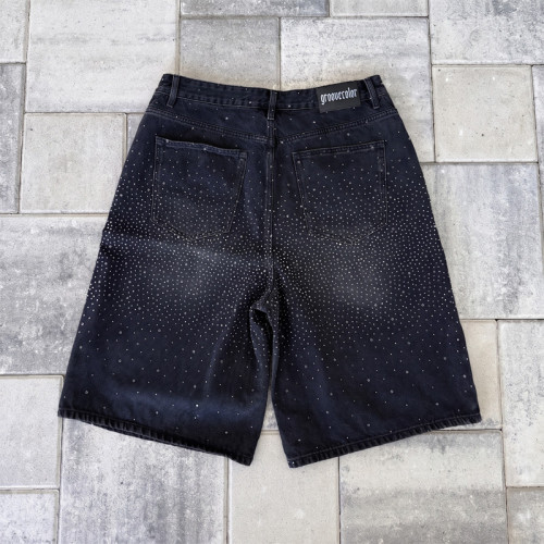 Custom Vintage Shorts Streetwear Manufacturer | Premium Rhinestone &  Wash Denim Shorts Manufacturer | Groovecolor
