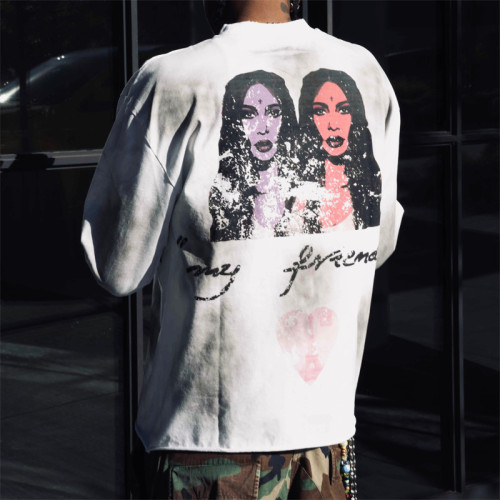 Custom Graphic Long Sleeve Tee Manufacturer | Premium DTG Print & Vintage Spray Effect | Groovecolor