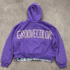 Custom Men's Patchwork Zip Up Hoodie Manufacturer | Layered Plaid & Satin Lined Streetwear Hoodies with Applique | Groovecolor