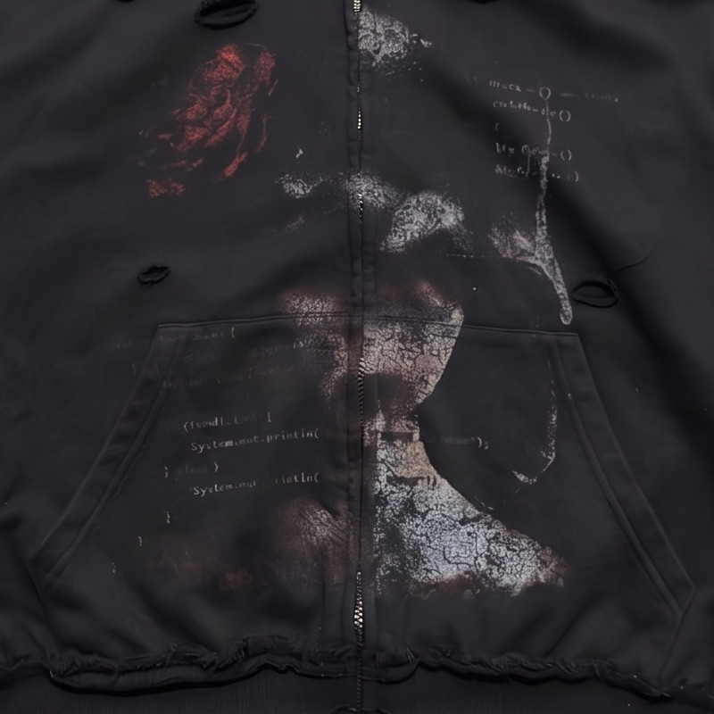 Large front chest graphic featuring advanced DTG cracked print technique by Groovecolor.