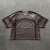 Custom Streetwear Jersey Tee Manufacturer | Mesh Panel Splicing & Applique Embroidery T-Shirt Factory | Groovecolor