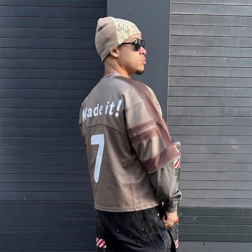 Custom Streetwear Jersey Tee Manufacturer | Mesh Panel Splicing & Applique Embroidery T-Shirt Factory | Groovecolor