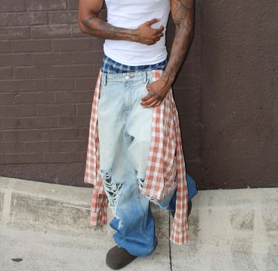 Custom Denim Jeans Manufacturer | Gradient Wash Distressed Jeans Streetwear Manufacturer | Groovecolor
