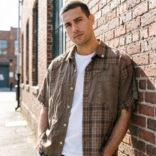 Vintage Distressed Plaid Patchwork Shirt Manufacturer | Oversized Streetwear OEM Factory | Custom Grunge Streetwear Shirt Production