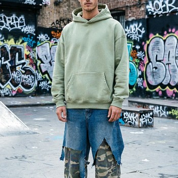 Long Sleeve Hoodie Manufacturer | Custom Oversized French Terry Hoodie for Streetwear Brands
