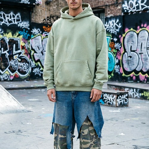 Long Sleeve Hoodie Manufacturer | Custom Oversized French Terry Hoodie for Streetwear Brands