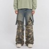 Plus Size Denim Pants Manufacturer | Camo Patchwork Baggy Cargo Jeans OEM Factory | GROOVECOLOR