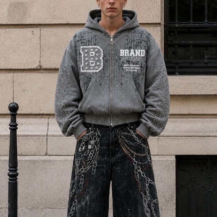 Streetwear heavyweight hoodie manufacturer boxy zip hoodie fit