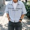 Distressed Streetwear Shirt Manufacturer | Custom Striped Oversized Shirt OEM Factory