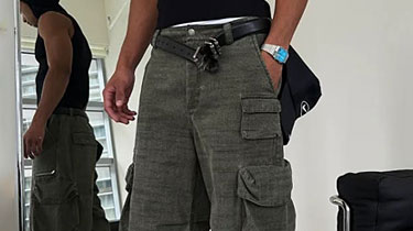 custom streetwear cargo pants with utility pockets webbing and hardware details