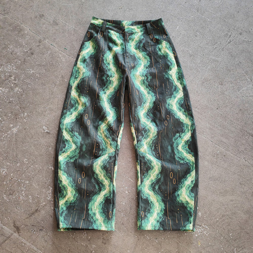 Custom Men's All Over Print Baggy Jeans |  OEM Denim Pants Streetwear Hip Hop Trousers