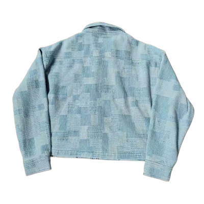 OEM Streetwear Jacket Manufacturer | Custom High Street Long Sleeve Jacket Clothing Supplier Washed Vintage Plaid Denim Coats for Men