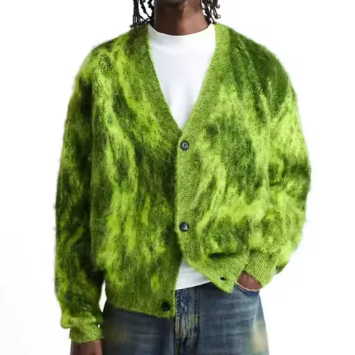 Custom Men's High Street Sweater Manufacturers | Supply OEM Cardigan Sweater For Streetwear Brands Wholesale Comfortable Vintage Sweater-GROOVECOLOR