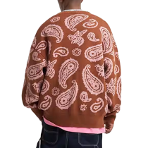 Custom Streetwear Graphic Cardigan Sweater Supplier | Wholesale Y2K Retro Long Sleeve Sweater Manufacturer | Knit Sweater Oversized Print Knitwear Factory