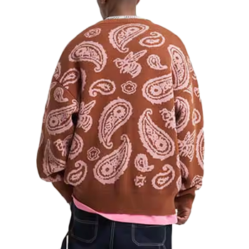 Custom Streetwear Graphic Cardigan Sweater Supplier | Wholesale Y2K Retro Long Sleeve Sweater Manufacturer | Knit Sweater Oversized Print Knitwear Factory