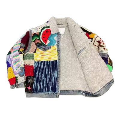 Supply Streetwear Sweater Factory | Custom Y2K High Street Knitwear Manufacturer | Wholesale Patchwork Long-sleeve Relaxed Cardigan Sweater-GROOVECOLOR