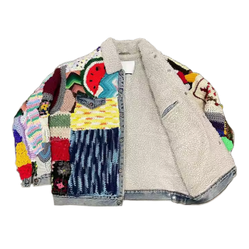 Supply Streetwear Sweater Factory | Custom Y2K High Street Knitwear Manufacturer | Wholesale Patchwork Long-sleeve Relaxed Cardigan Sweater-GROOVECOLOR