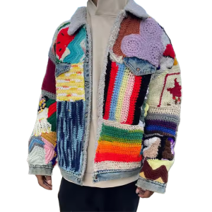 Supply Streetwear Sweater Factory | Custom Y2K High Street Knitwear Manufacturer | Wholesale Patchwork Long-sleeve Relaxed Cardigan Sweater-GROOVECOLOR