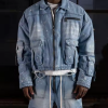 Oversided Streetwear Tracksuits Factory | Custom Vintage Denim Jacket Pants Set For Men | Acid Wash Long-sleeved Tracksuit Supplier-GROOVECOLOR