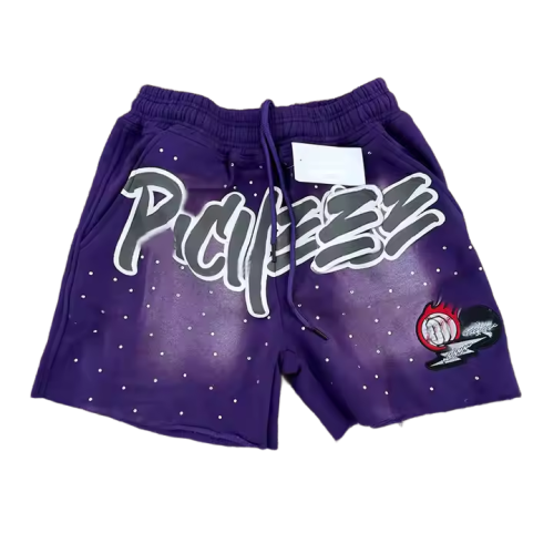 Acid Wash Heavy Weight Streetwear Sports Shorts Manufacturers | GROOVECOLOR Graphic Printing Shorts Suppliers |  Men's Futuristic Streetwear Shorts Factory
