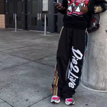 Private Label Streetwear Sports Pants | Hight Street Sportswear Manufacturer | Custom Letter embroidery Nylon Joggers | Jogging Pants Wholesale