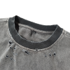 Chinese Rhinestone T shirts Manufacturer | Men's Wholesale Short-sleeved Retro Acid Washed T-shirts | Custom Washed Edge Wear Tee