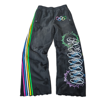 Custom Flared Sweatpants Manufacturer | Black Baggy Oversized Heavyweight Sweatpant | Wide Leg Sweatsuit For Men High Waisted Trousers Sport Wear Supplier