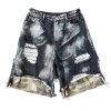Plus Size Jean Shorts Manufacturer | Custom Vintage Acid Wash Distressed Camouflage Denim Short