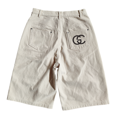 Streetwear Denim Shorts Manufacturer | Custom Casual Oversized Embroidery Wash Cotton Short | Wholesale Loose Jorts Baggy Denim Shorts For Men