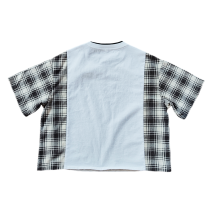 Streetwear Oversized T-Shirts Manufacturer | Premium Boxy Vintage Plaid Heavyweight T Shirt | Distressed Patchwork Short Sleeve Cotton T-shirt Factory