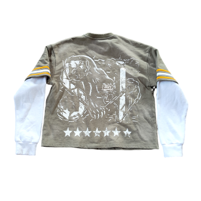 Y2K Streetwear Manfuacturer | Custom Graphic Heavyweight French Terry T Shirt | Long Sleeve Baggy 90's Streetwear Tee Mens Streetwear Fashion