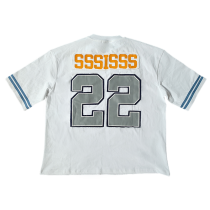 Graphic T-shirt Manufacturer | Custom Heavyweight Retro Sports Embroidery Patch T Shirts | Plus Size Short Sleeve Tee Streetwear Clothing Manufacturer