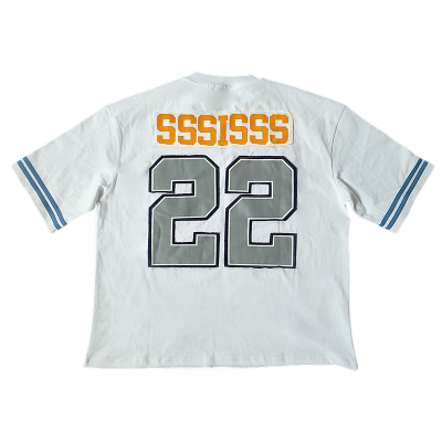 Graphic T-shirt Manufacturer | Custom Heavyweight Retro Sports Embroidery Patch T Shirts | Plus Size Short Sleeve Tee Streetwear Clothing Manufacturer