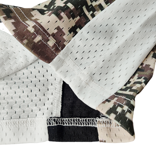Custom Streetwear Manufacturer | Best Quality Embroidered Camo Sleeve T Shirts Vendor | Oversized Mesh Graphic Varsity-style Tee Supplier