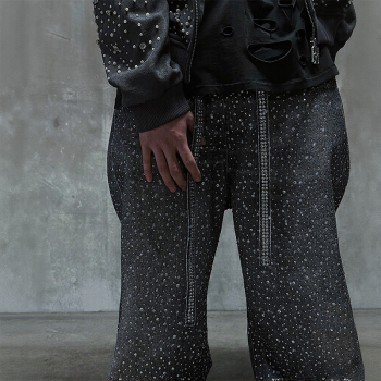 Custom Plus Size Rhinestone Pants | Men's Y2k Streetwear Baggy Jeans Pant Manufacturer