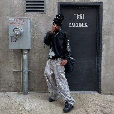 Baggy Pants Custom Vintage Mens Y2k Fashion Trousers Supplier | Cut And Sew Pants Manufacturers