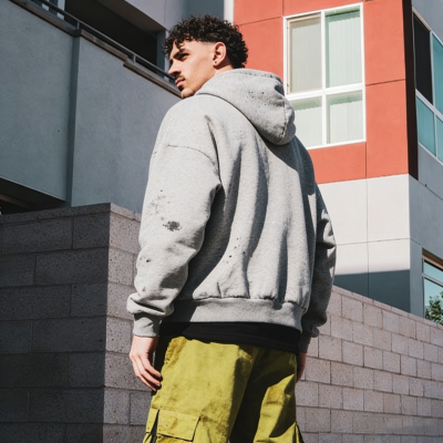 Oversized Hoodie Supplier | Custom Men's Distressed French Terry Hoodies for Streetwear Brands | Groovecolor