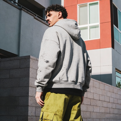 Oversized Hoodie Supplier | Custom Men's Distressed French Terry Hoodies for Streetwear Brands | Groovecolor