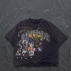 Custom Vintage Streetwear Tee Manufacturer | Oversized Black DTG T-Shirt with Cracked Print | Groovecolor