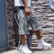 Custom Denim Shorts Manufacturer | Premium Streetwear Rhinestone Shorts with Applique & Chain Detailing | Groovecolor