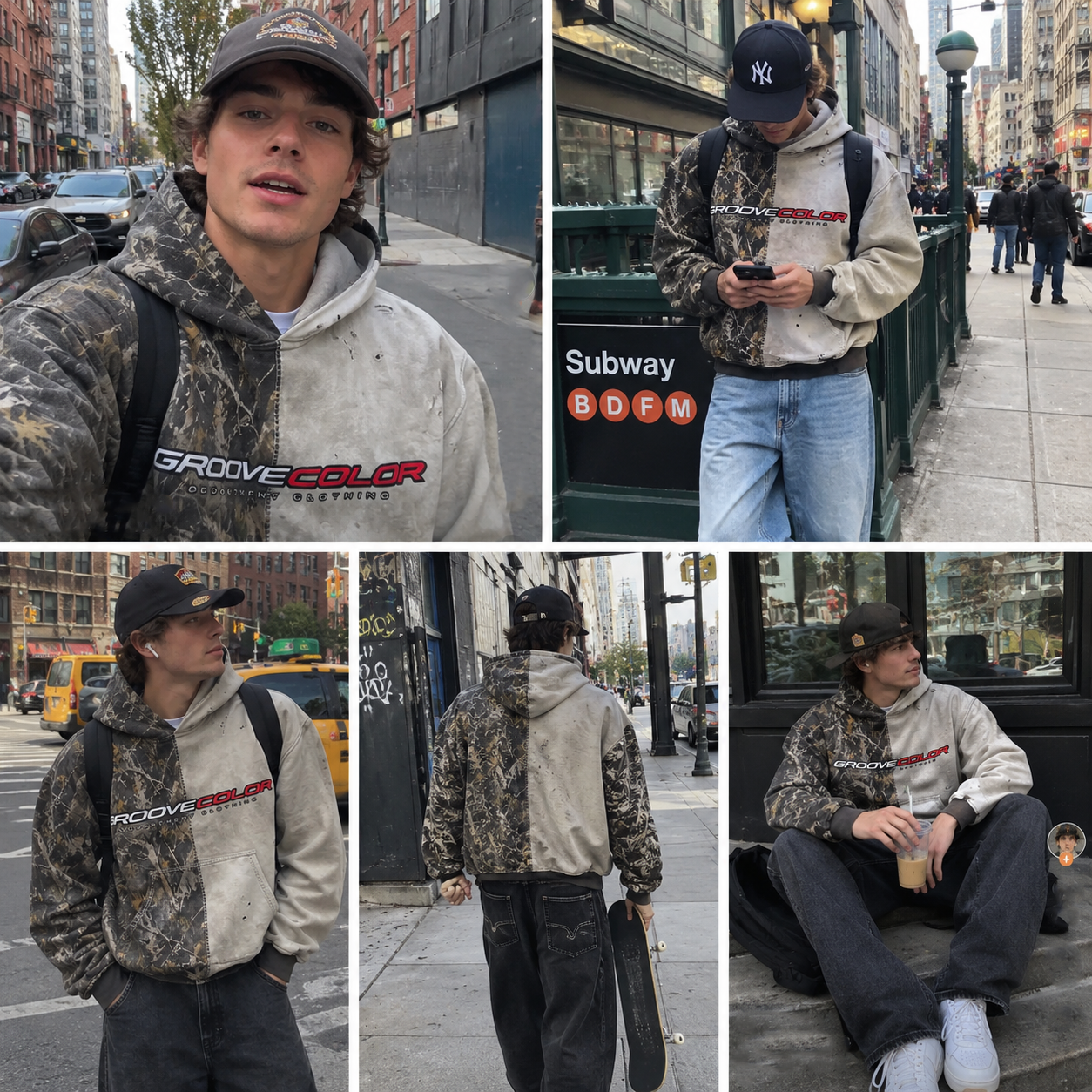GROOVECOLOR French terry hoodie manufacturer skate styling reference
