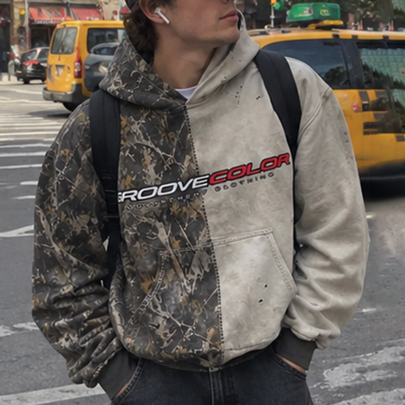 Custom oversized hoodie manufacturer kangaroo pocket and rib hem detail