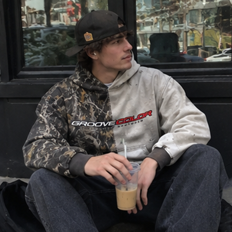 Streetwear long sleeve hoodie manufacturer side profile oversized fit