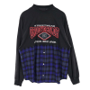 Custom Streetwear Manufacturer | Custom Men's Oversized Patchwork Plaid Shirt | Customized Long Sleeve Tee For Men