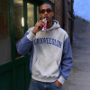 Custom Contrast Plaid‑Sleeve Hoodie OEM | Oversized Gingham Spliced Streetwear Hoodie Manufacturer
